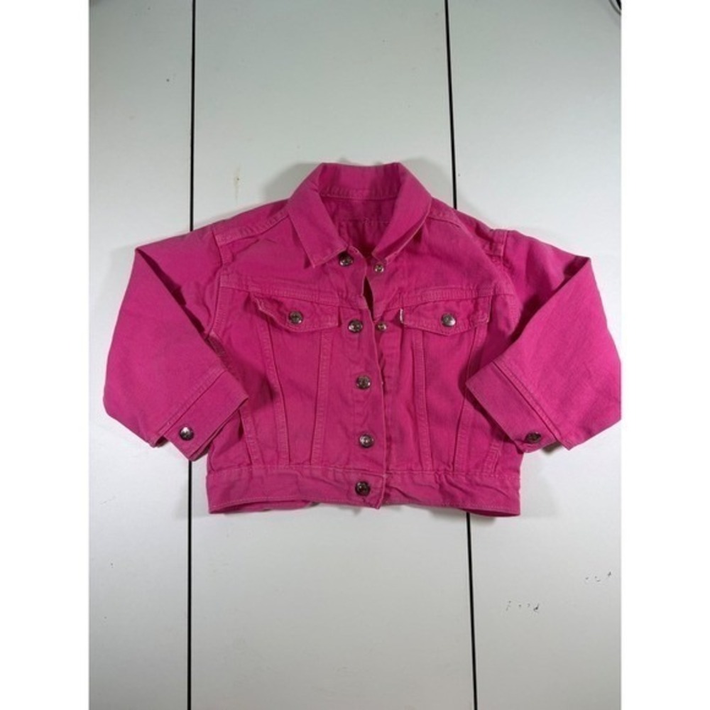 Little Levi's vintage baby girl pink denim jacket sz 4t
